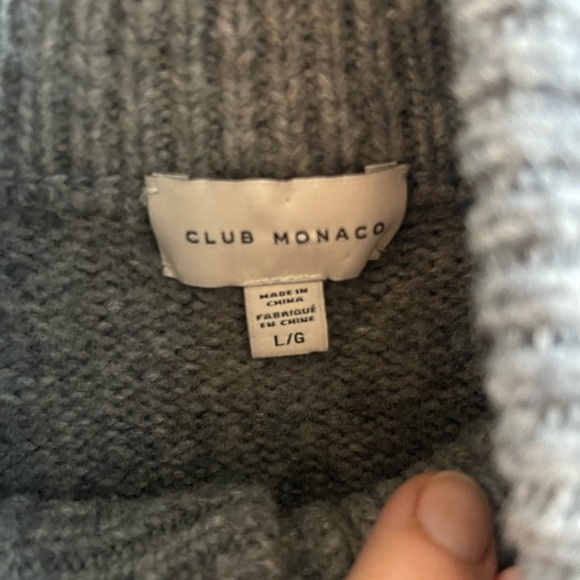 Club Monaco Sweater Mens XL Cardigan Grey Thick Wool Size L/G - Picture 2 of 5